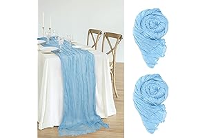 Baby Blue Cheesecloth Runner for Table Decoration