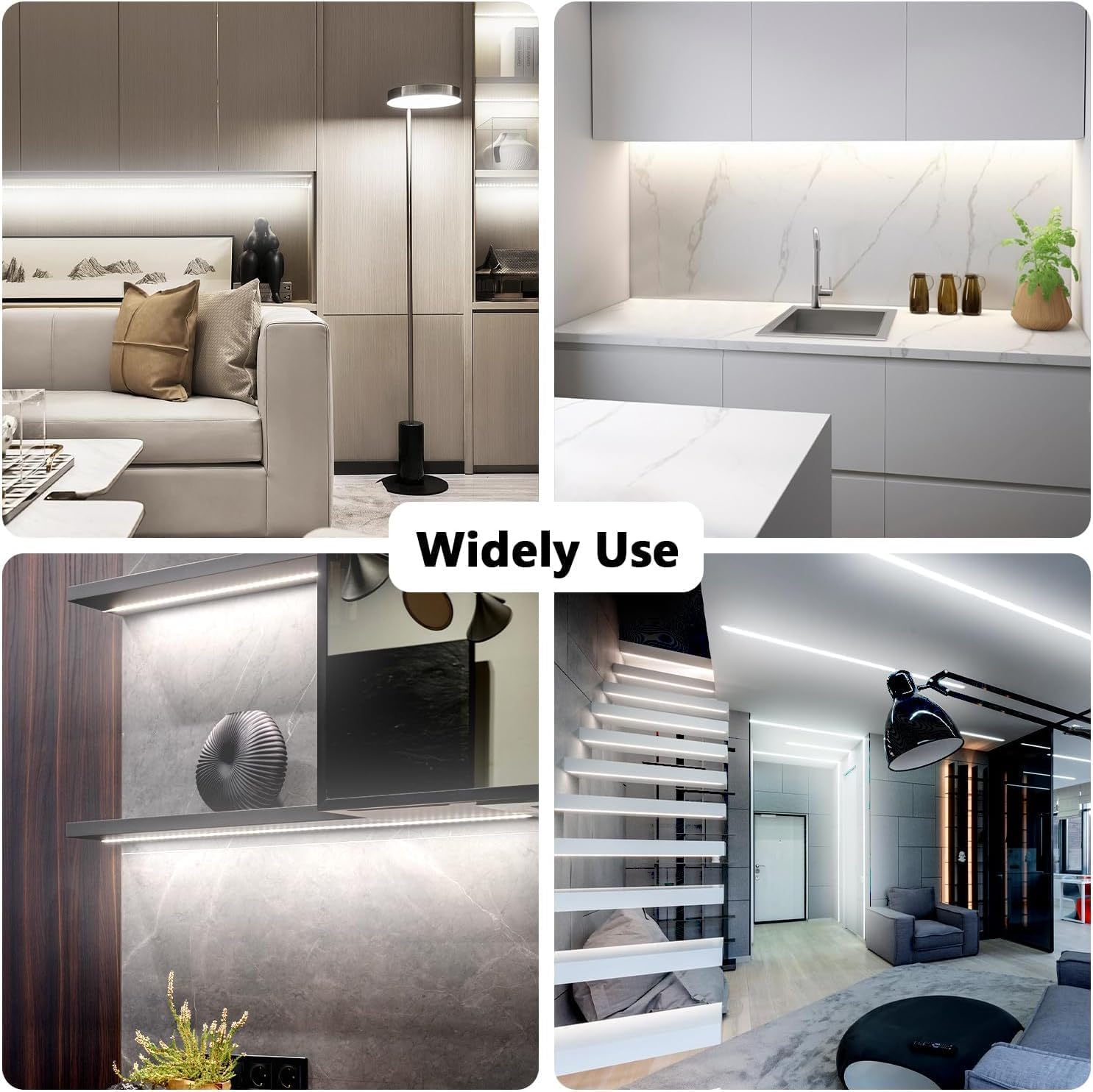 dalattin White COB LED Strip Lights, 16.4ft Dimmable Super Bright 24V Led Tape Light 6500K 700 LEDs Daylight White Lights for Bedrooms, Mirror, Kitchen, Home Decoration image 5