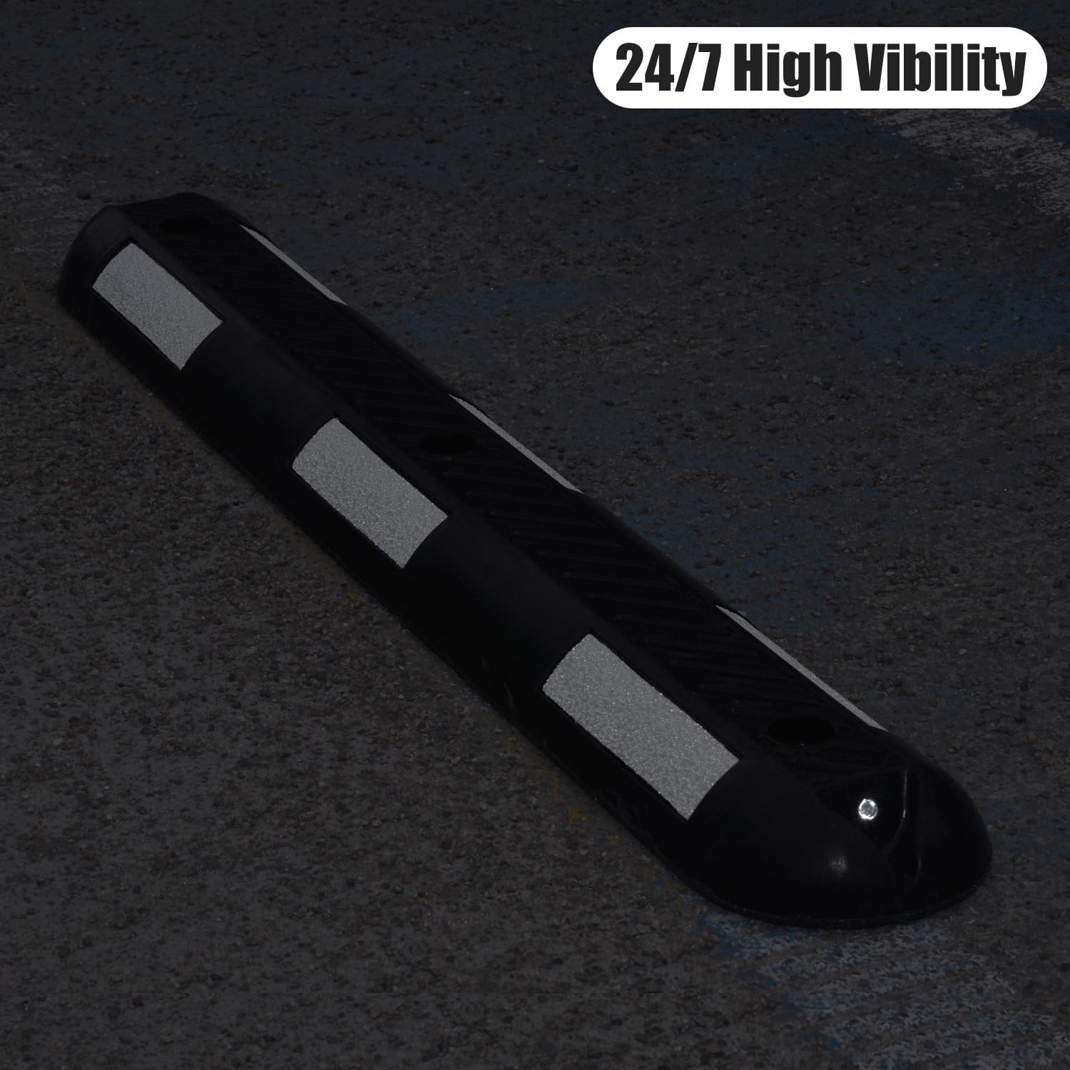 2Pack 40" Inch Traffic Lane Divider Road Delineator Channelizer Garage Parking Lot Space Separator Curb System - Black