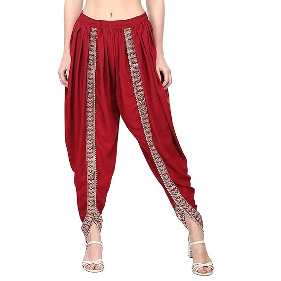 Women's Relaxed Fit Rayon Dhoti Pant (fancydhoti627_Golden_28 To 38 Inch)