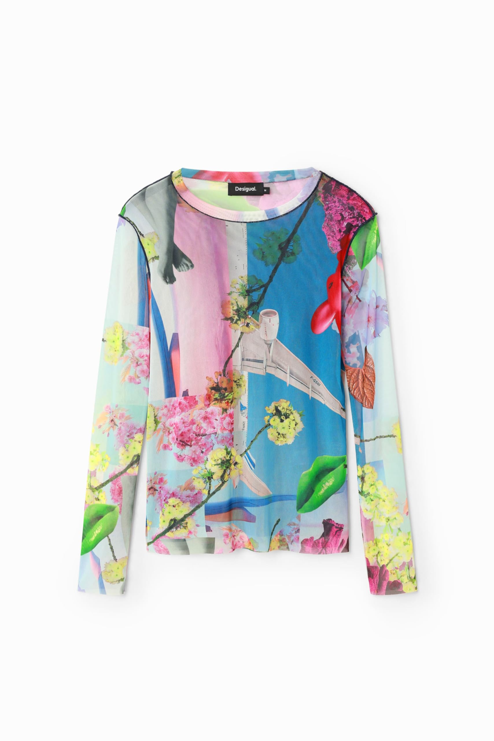 Desigual Damen Woman Knit T-Shirt Long Sleeve T-Shirt (1er Pack)