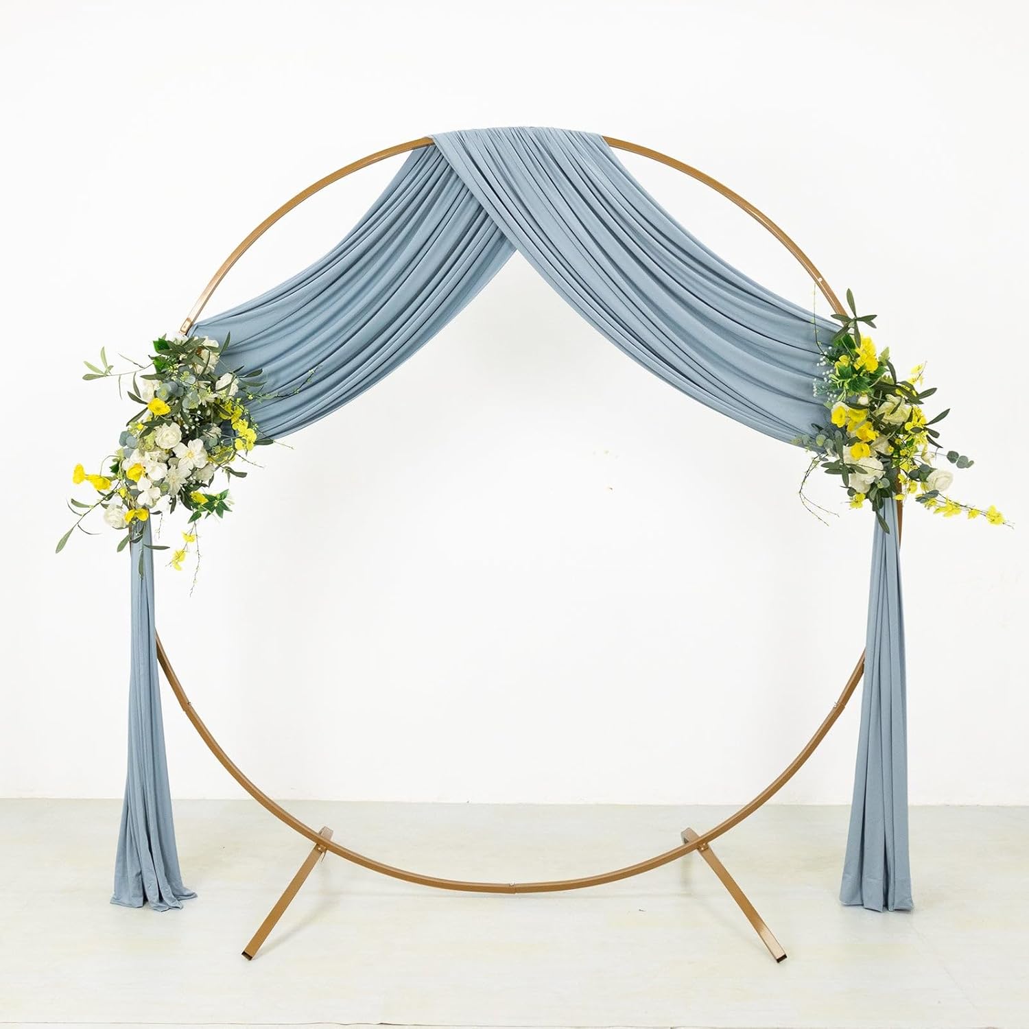 Tableclothsfactory Ivory 4-Way Stretch Spandex Drapery Panel with Rod Pockets, Photography Backdrop Curtain - 5ftx14ft for Party & Decorations