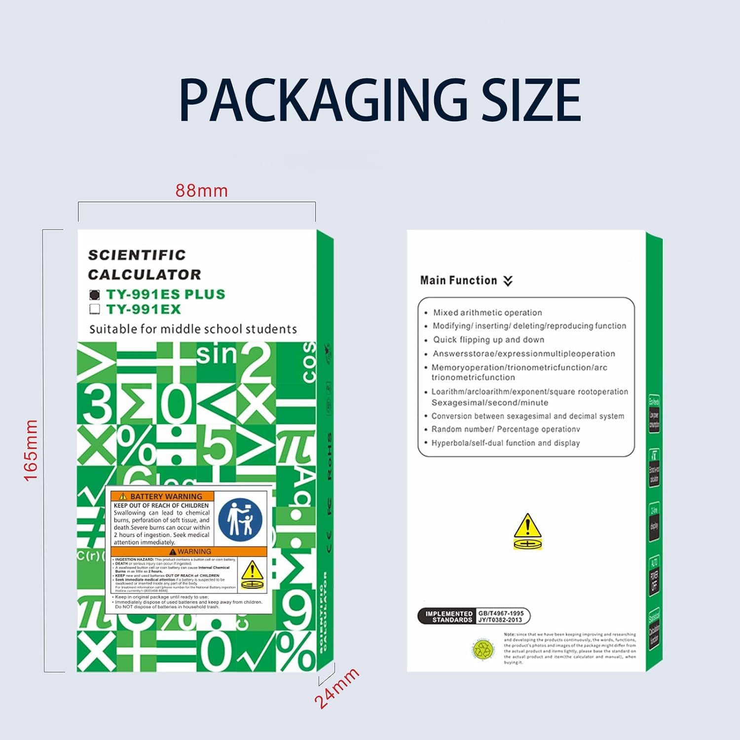 TY-991EX Rechargeable Scientific Calculator,552 Functions 4-Lines Display Multi-Function Solar&Battery Dual Power Advanced Small Math Calculator for Students/Exams/Engineering/Scientific