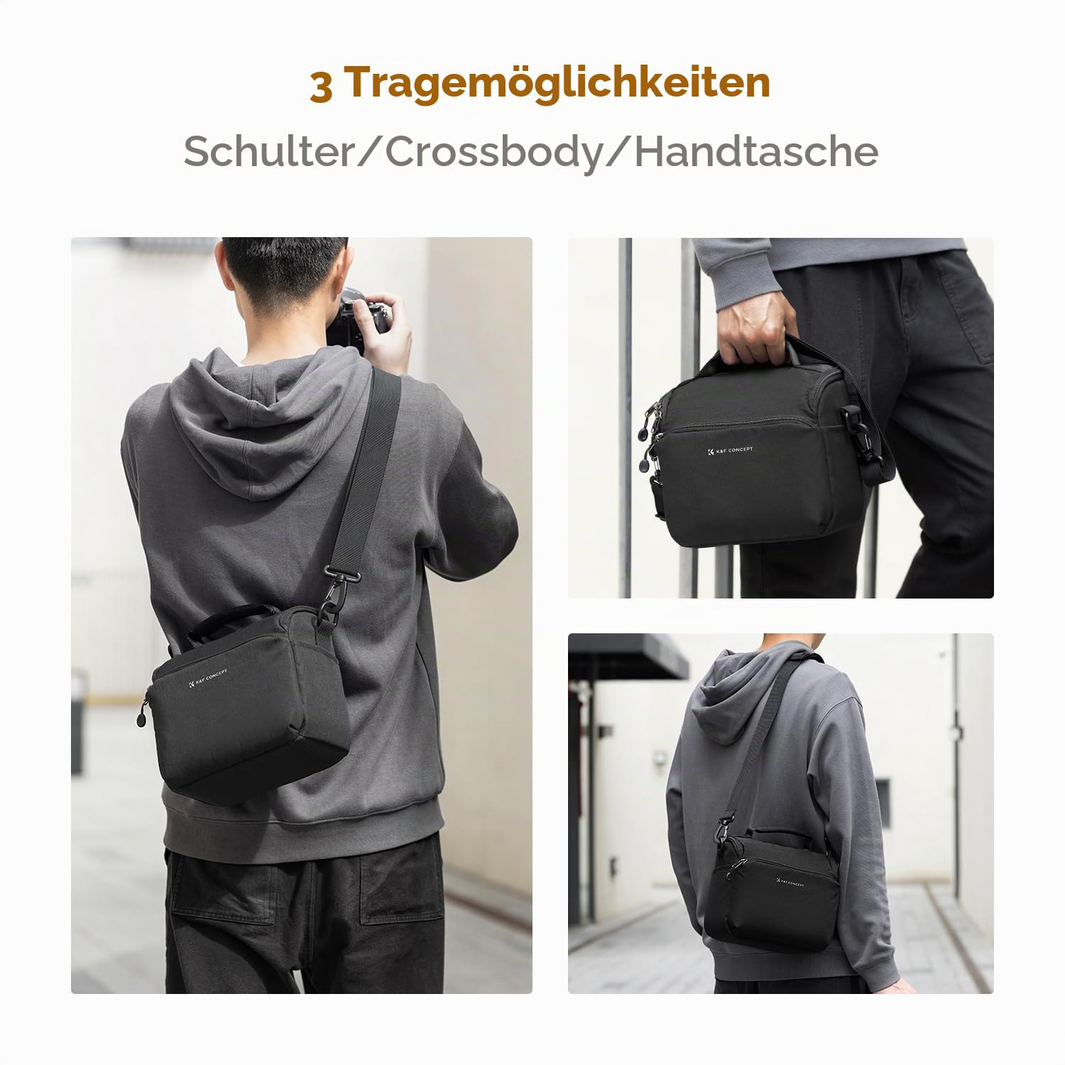 K&F CONCEPT Kamera-Rucksack Kameratasche, SLR-Taschen Umhängetasche, Camera Bag Liner-Tasche, Fototasche für Fotografen Geeignet für den täglichen Gebrauch