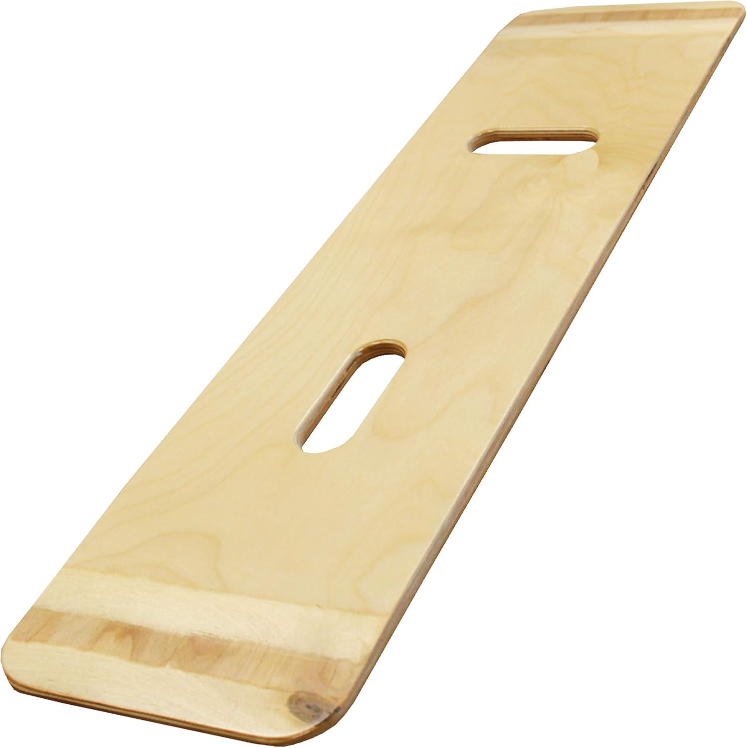 Rehabilitation Advantage Tapered 29" Durable Birchwood Transfer Board with Hand Holes & Non-Skid