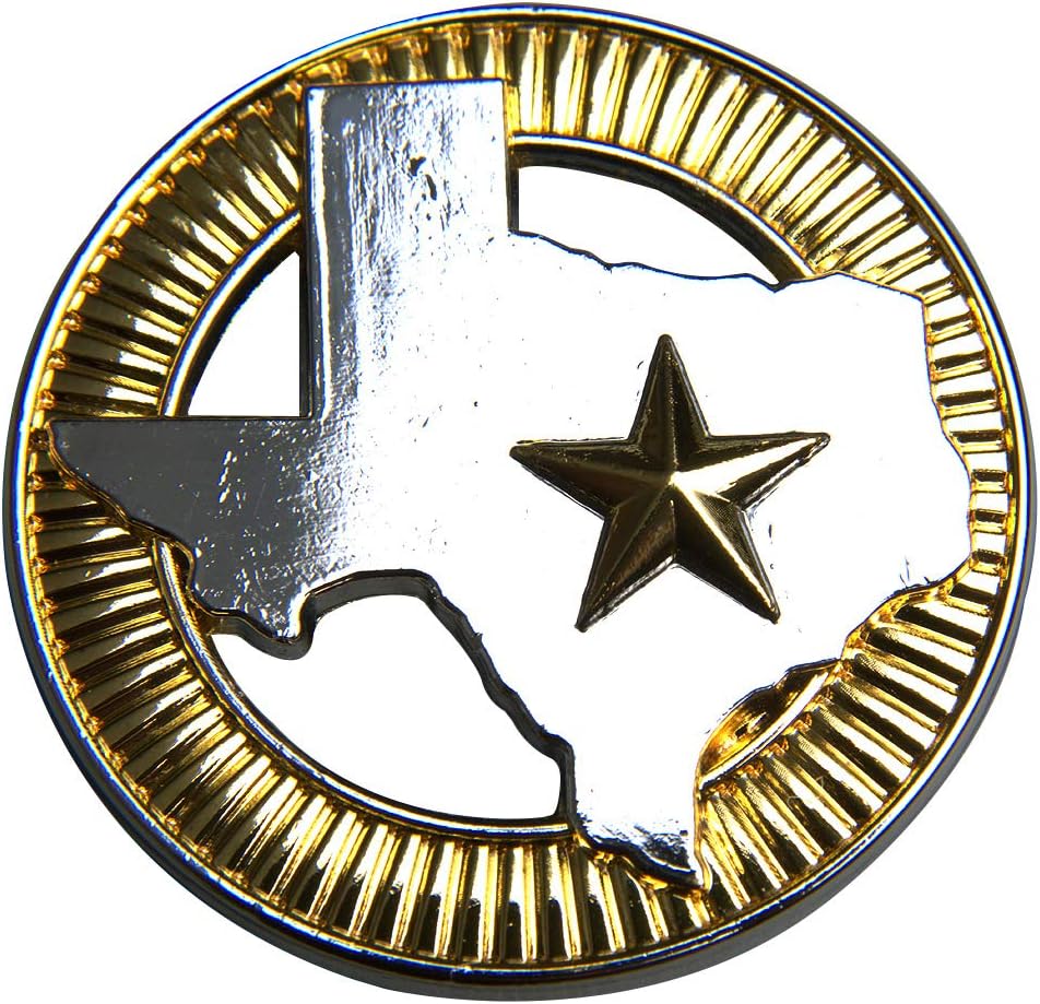 HILASON Set of 2 Western Screw Back Concho 1.5 in Texas Star Gold Silver Round Saddle | Belt Slotted Conchos