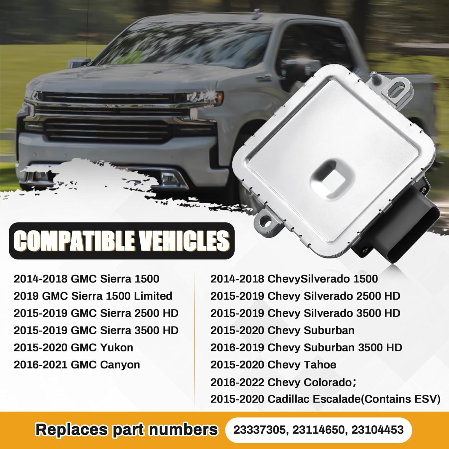 Trailer Brake Control Module fit for 2014-2020 Chevy Silverado Suburban Tahoe Colorado, GMC Sierra Yukon Canyon & Cadillac Escalade, Trailer Brake Controller Replace for GM 23337305 23114650 23104453