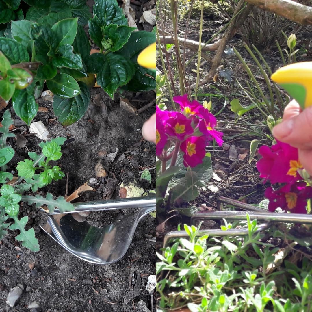 Easi-Grip® - Attrezzo da giardino ergonomico per persone con difficoltà che desiderano lavorare in giardino, in diverse versioni e lunghezze, giardinaggio, aiuola rialzata (corto, set)