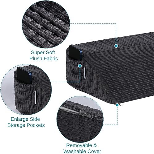 Miniatura 2 de idee-home Almohada de cuña de cama para cabecero, relleno de huecos de cama, cojín de espuma con forma de cuña para dormir, cierra el espacio (0-6