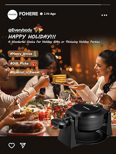 Miniatura 9 de Máquina para hacer gofres, plancha para gofres belga doble de 1400 W, giro de 180, 8 rebanadas en 3 minutos, platos giratorios y antiadherentes,