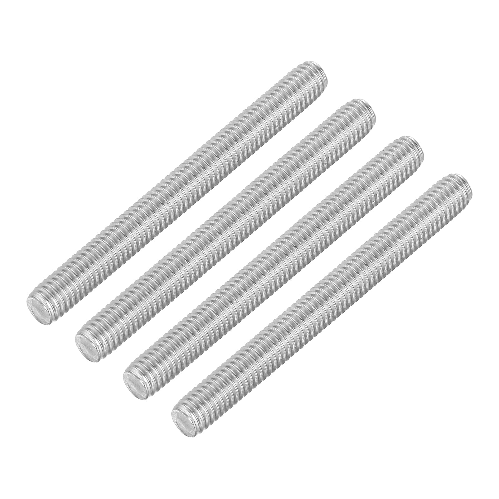 QUARKZMAN 4pz Asta Filettata Intera, M6 x 60mm Acciaio Inossidabile 304 Borchie Barra Filettatura Destra M6-1 Filo di Pece per Assemblaggio Mobili Macchinari