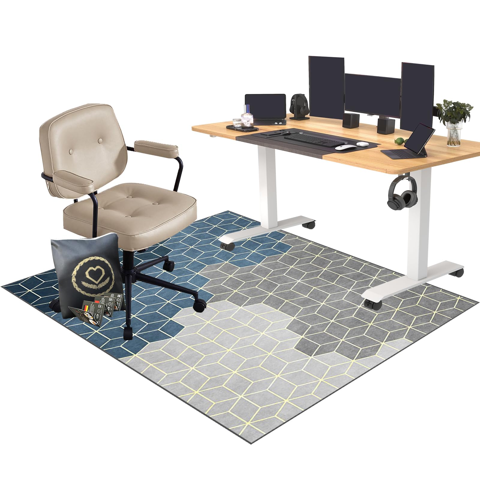 CCTSA 100 x 120 cm Heavy Duty Office Chair Mat for Hard Floors | Floor Protector for Rolling Chair | Desk Protector Mat | Floor Protection Mat | Gaming Chair Mat for Carpet Floors