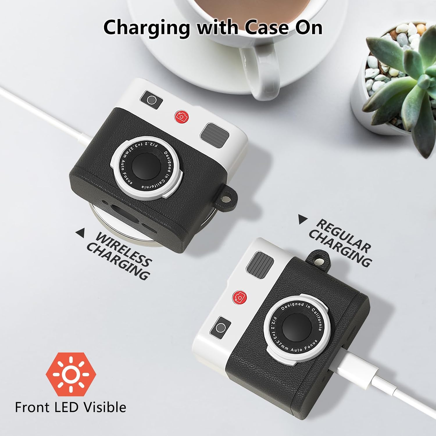 Aircawin for Airpods Pro 3 Case Cover,Cute Camera Cartoon Case for Airpods Pro 3rd Generation Case Cover,Premium Silicon Case with Keychain&Cleaing Pen for Airpods Pro 3rd Gen Accessories-Dark image 5