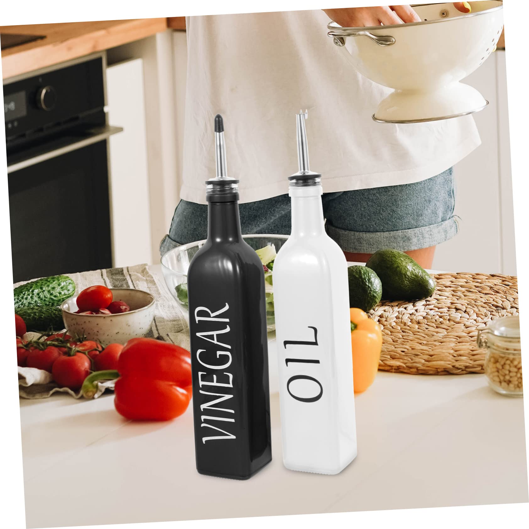 Gatuida Dispensadores de Aceite y Vinagre de Botella para Condimentos con Diseño Conveniente y Duradero para Cocina y Restaurante de