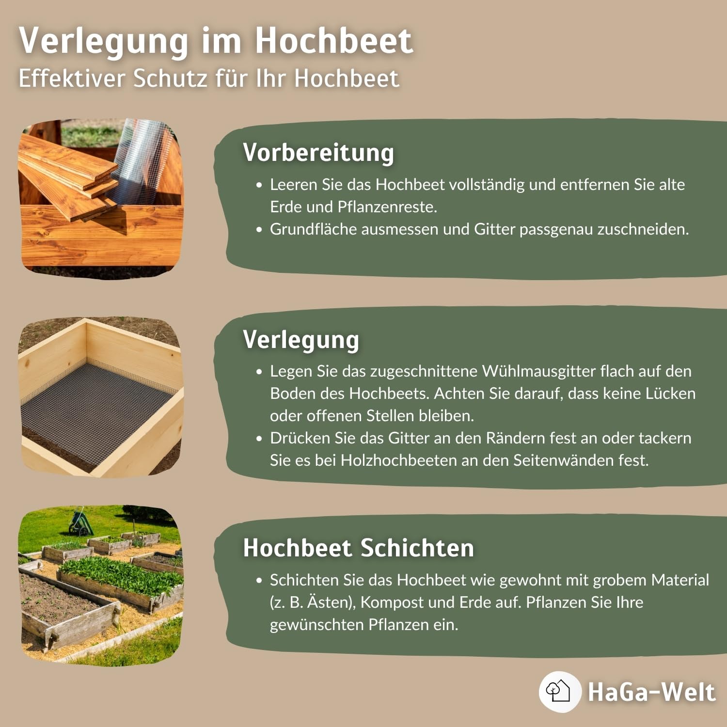 HaGa Wühlmausgitter aus Metall – 1m x 5m – Effektiver Schutz für Beete & Rasen | Umweltfreundliche Barriere gegen Wühlmaus | Robustes & Langlebiges Drahtgitter | auch als Hasendraht & Volierendraht