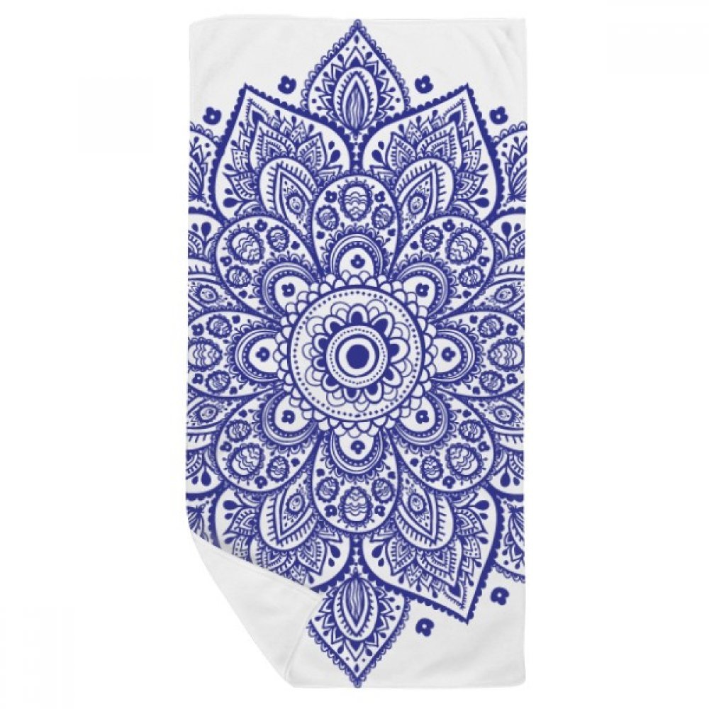 Serviette de bain 35x70cm motif floral violet décoratif gant de toilette doux anti-friction