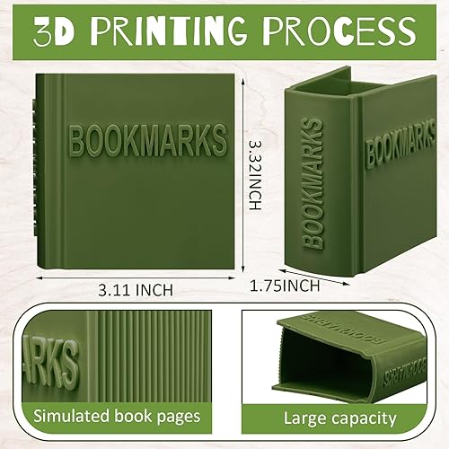 Miniatura 2 de Honeydak Soporte para marcapáginas con forma de libro impreso en 3D, regalo para amantes de los libros, accesorio de escritorio de oficina,