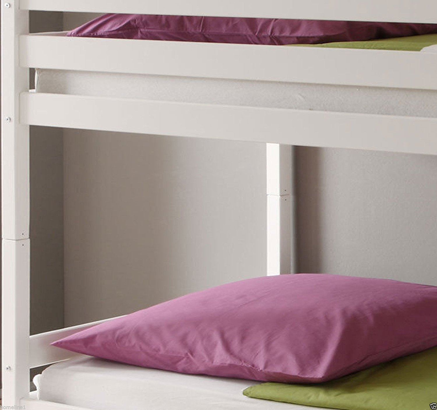 Homeline Weiss Kinderbett Etagenbett Massiv Hochbett Spielbett Stockbett 90x200 cm Matratzen geeignet