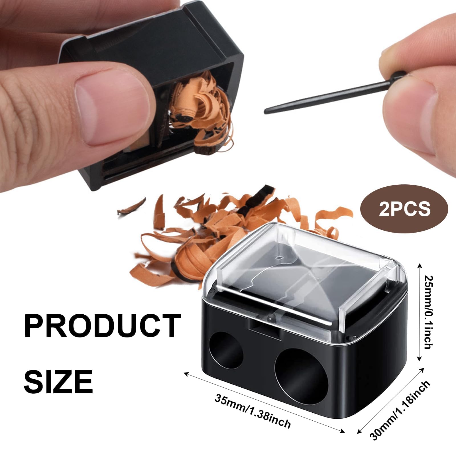 2 Pcs Eyeliner Sharpener,2 Holes Makeup Sharpener,Make up Pencil Sharpener,Eyeliner Pencil Sharpener,for Lip Liner,Eyebrow Pencil,Eyeliners Pencils