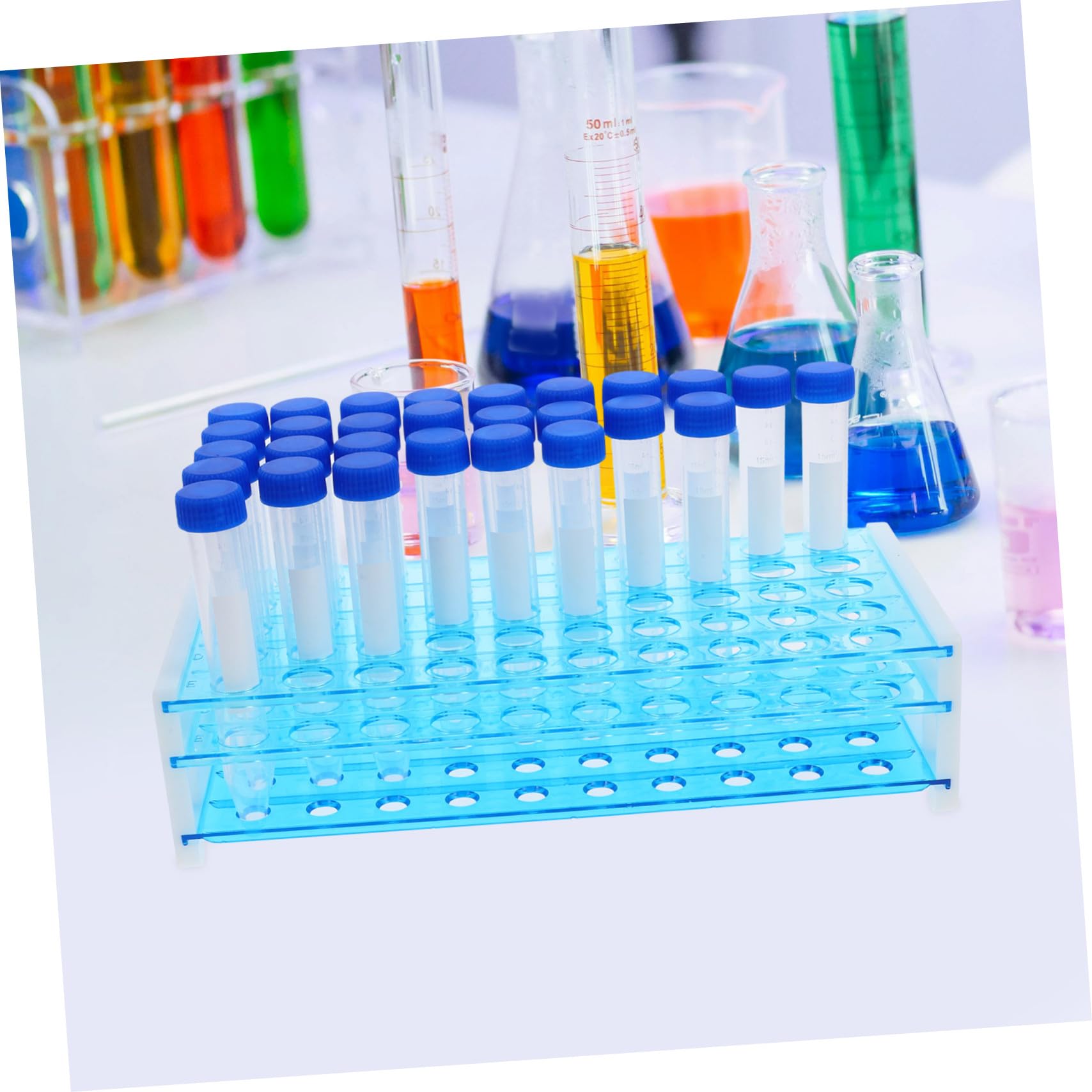MAGICLULU 100 Stück 15 Ml Reagenzgläser Aus Kunststoff Mit Schraubverschluss 2 Abnehmbare Labor Zentrifugenröhrchen Gestelle Mit Klarer Messskala Auslaufsicher Für Labor Und Wissenschaft