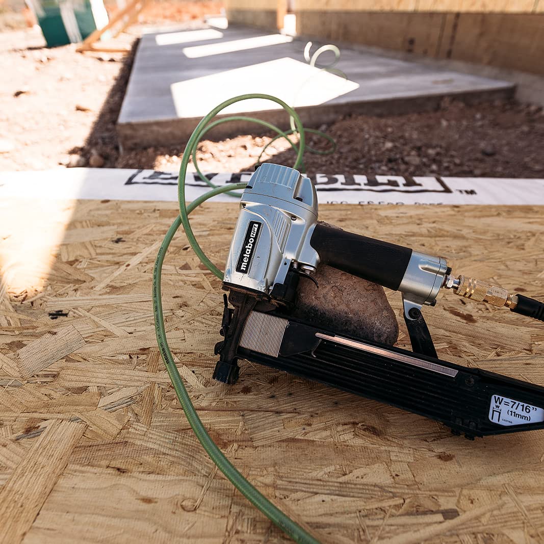 Metabo HPT N5008AC2 Agrafeuse à couronne standard de 7/16", cloueuse pneumatique Pro-Preferred, outil de construction pour terrasse de toit et installation de sous-sol, agrafeuse électrique de calibre