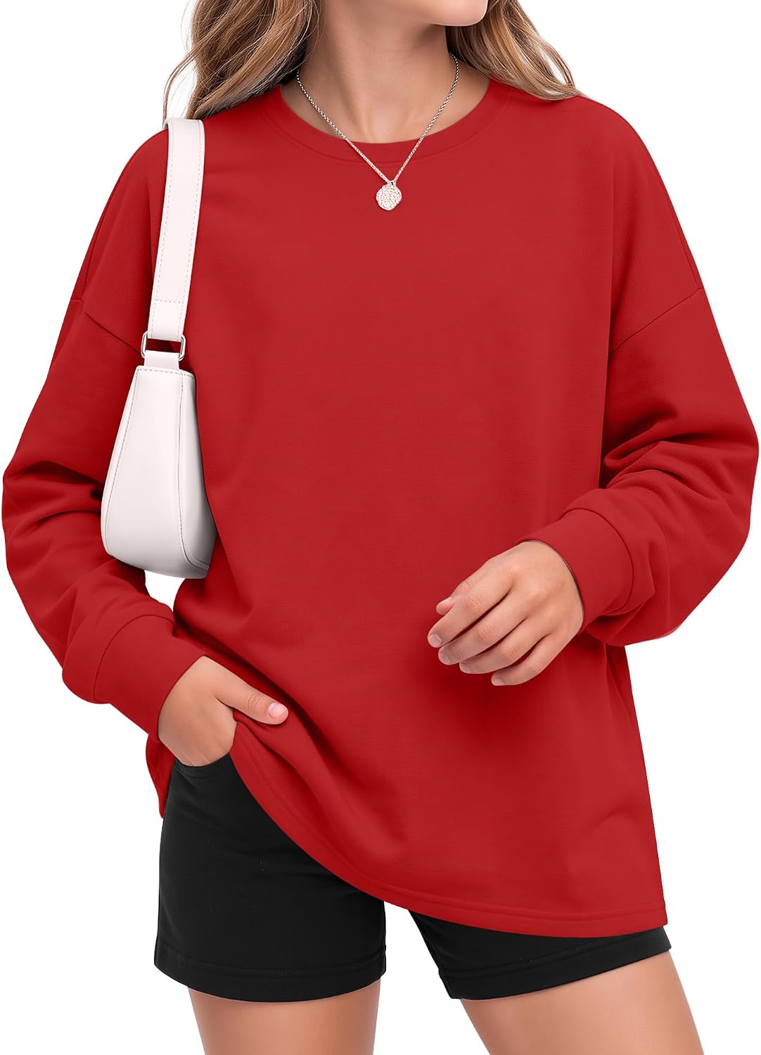 Girls Oversized Long Sleeve Shirts 5-14Y