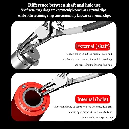 Miniatura 5 de 50 anillos de retención de clip en C externos de acero inoxidable 304 para ejes, ejes y otras piezas móviles, 0.866 pulgadas