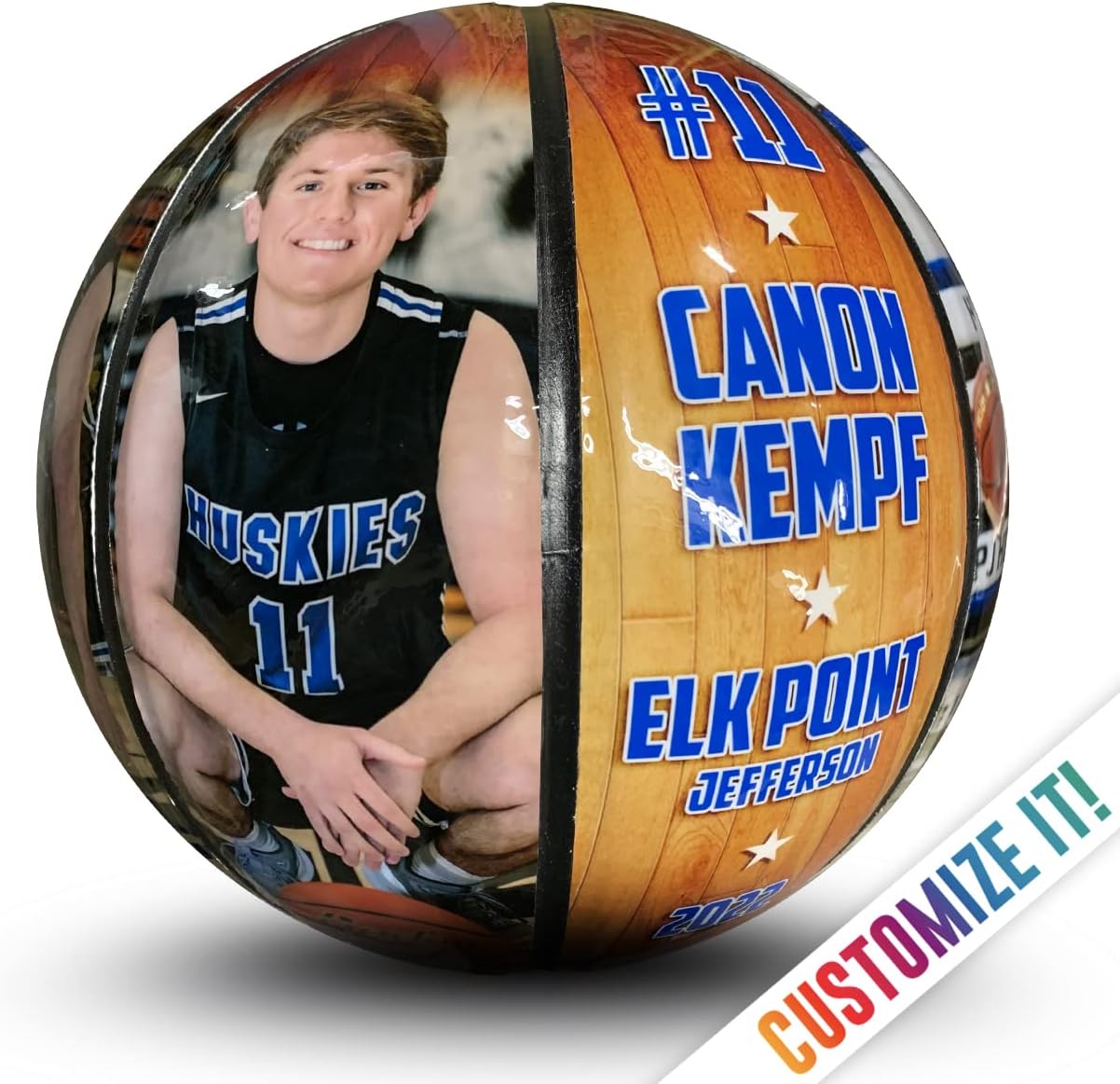 Make-A-Ball Custom Photo Sports Basketball | Printed with Personalized Picture and Text! Great for Senior Night, Coach Gifts, Team Gifts (Basketball - Full Size)
