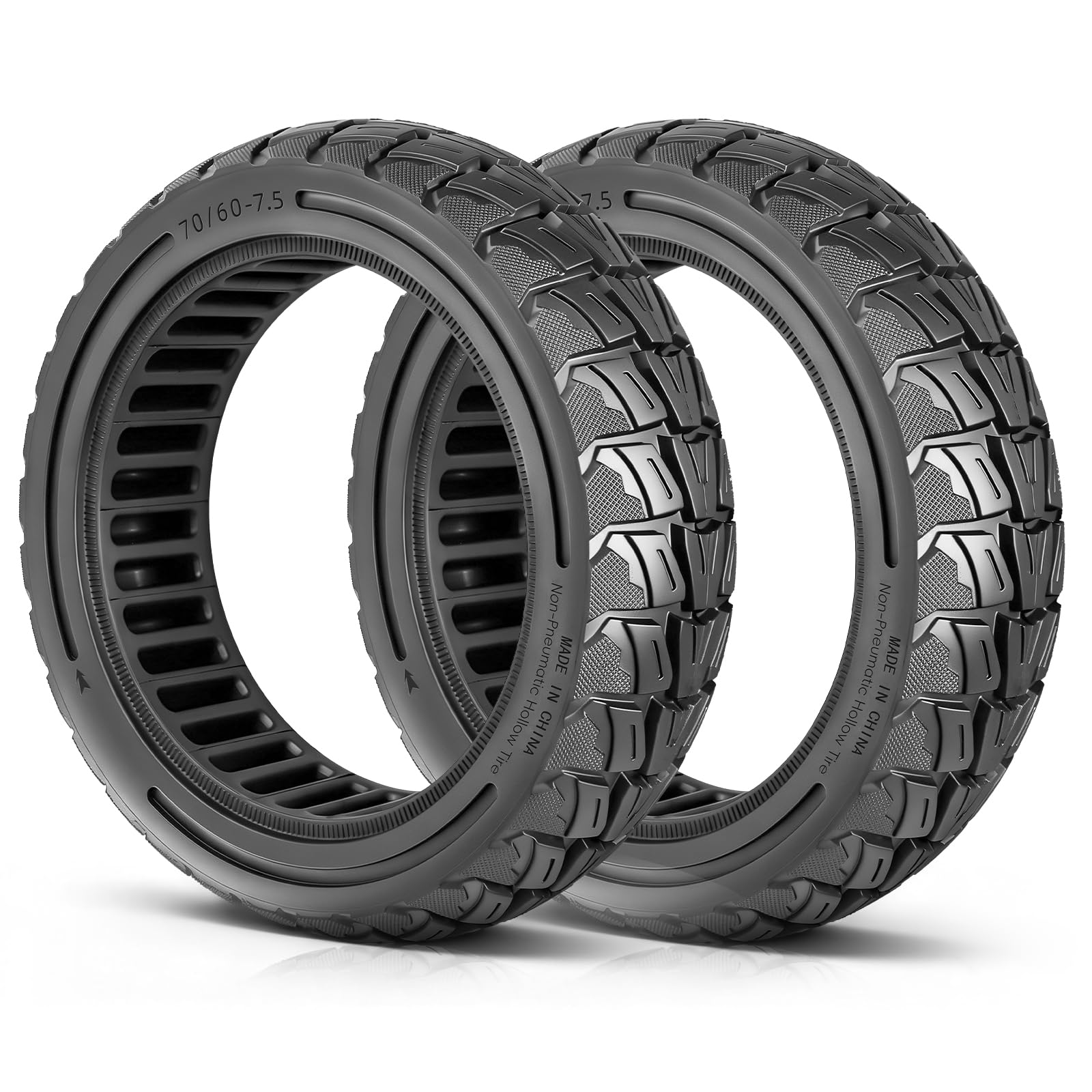 70/60-7,5 Pneu en caoutchouc plein pour scooter électrique Segway Ninebot ZT3 / ZT3 Pro / G3 11" Pneu de rechange Honeycomb Solid Pneu plein avant/arrière (noir)