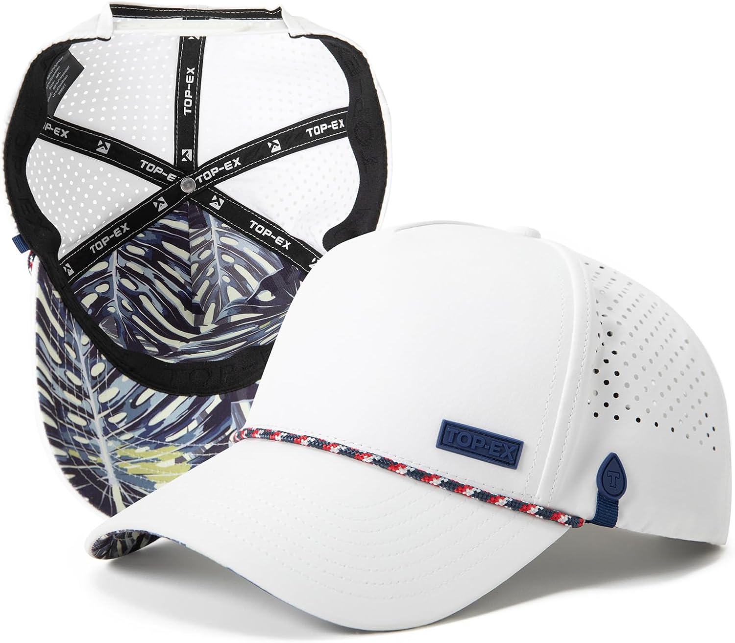 TOP-EX UVCoolix™ Performance Rope Hat Water-Resistant Beathable Baseball Cap Men Golf Workout Hat Snapback Laser Perforated