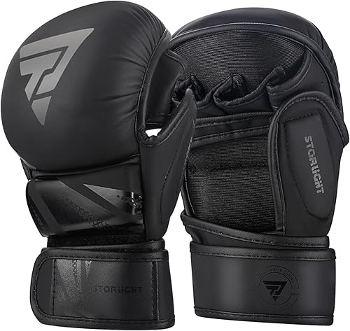 Guantes MMA para Sparring Grappling, guantes híbridos de palma abierta para artes marciales, soporte de muñeca de cuero Maya, lucha contra deportes