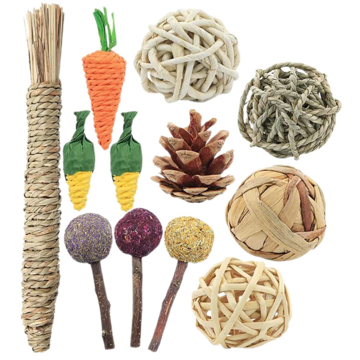 Angoily 36stücke Kauspielzeug Für Kleintiere Multifunktionale Spielzeuge Für Kaninchen Meerschweinchen Und Hamster Zur Zahnpflege Und Beschäftigung Im Käfig