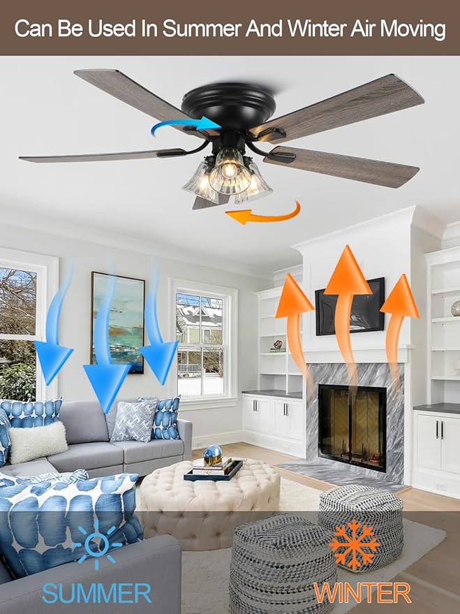 Ventilador de Techo 52 Pulgadas con Luz, Control Remoto y 6 miniatura 8