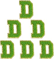 Vista 45 de 6 piezas de parches de letras de chenilla autoadhesivas, parches de letras preppy de 2 pulgadas para bolsos, ropa y sombreros, grandes pegatinas