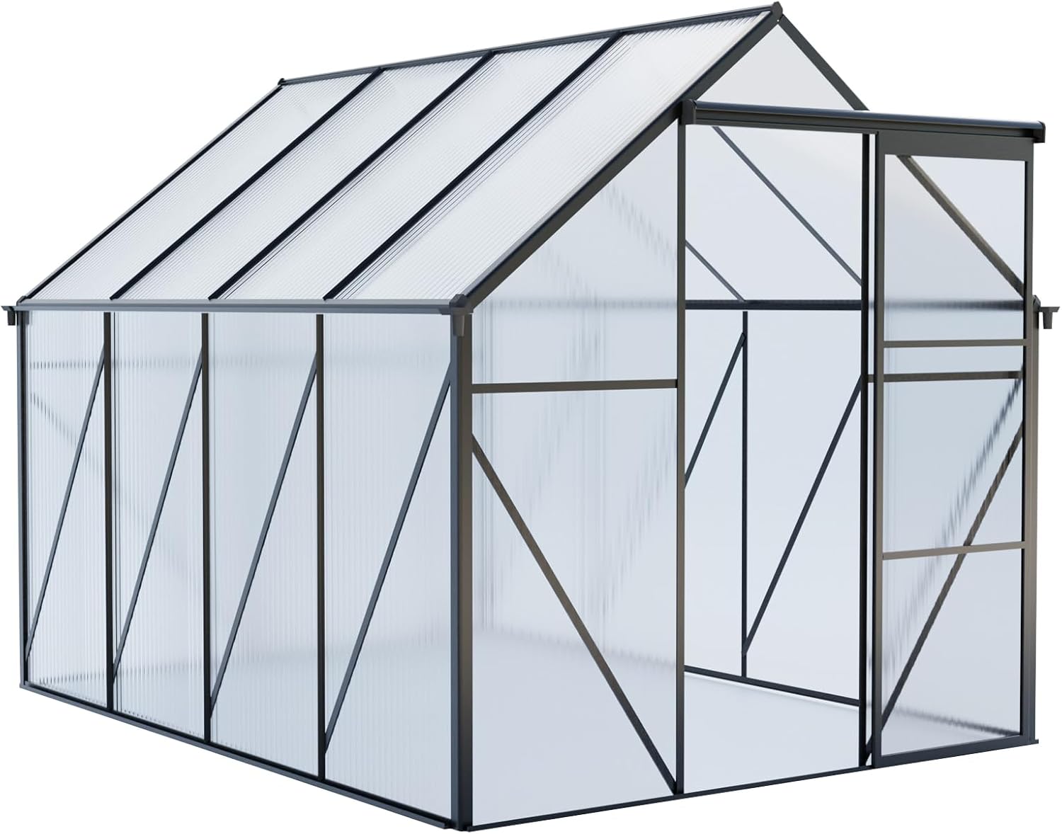 6x8 FT Polycarbonate Greenhouse Raised Base and Anchor Aluminum Heavy Duty Walk-in Greenhouses for Outdoor Backyard in All Season