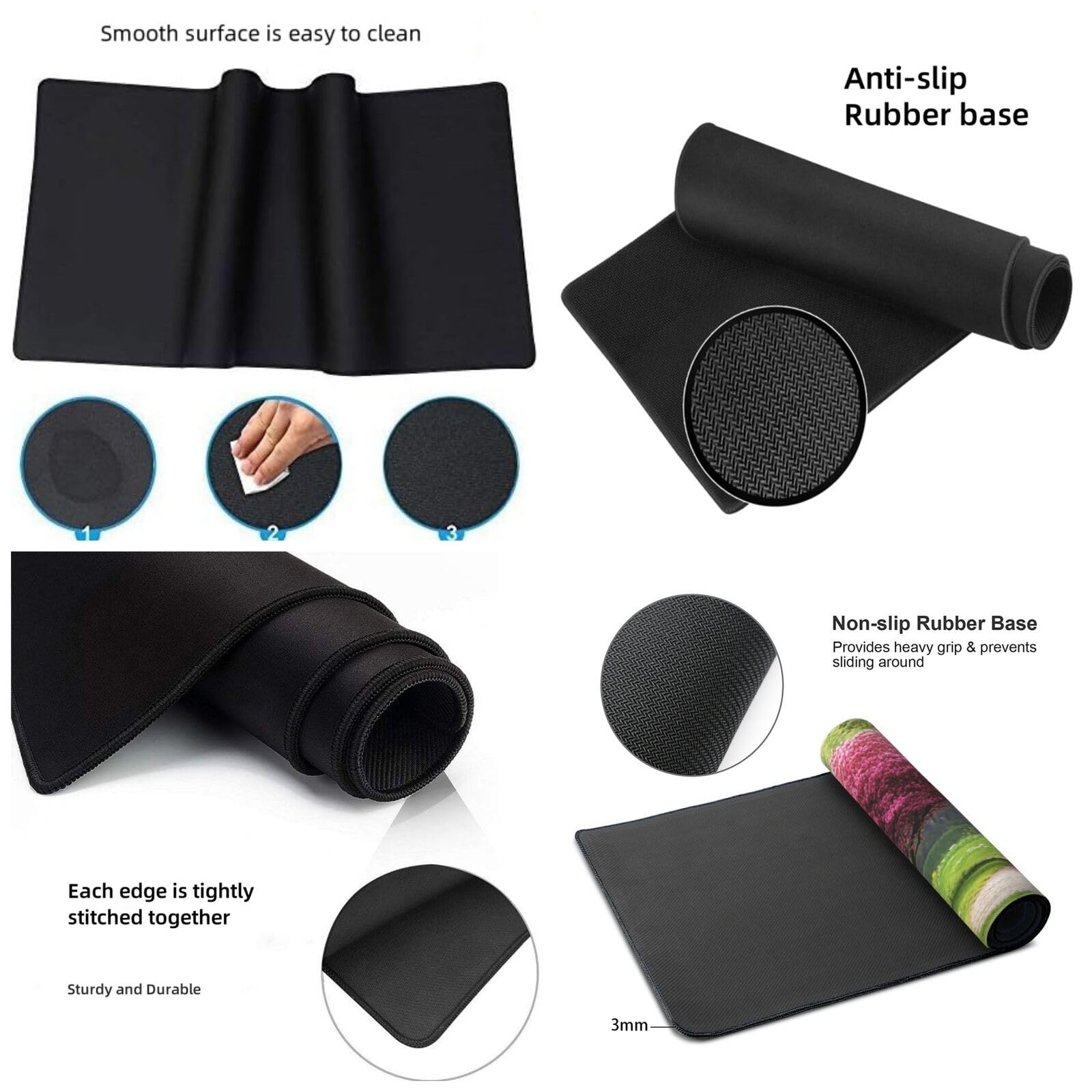 Tappetino Mouse XXL Albero Rosa & Cervo, 120 x 60 cm Decorazione G363 | Tappetino per Mouse, Base in Gomma Antiscivolo, Superficie Impermeabile, Bordi Cuciti, Tappetino Scrivania per Ufficio, Gioco
