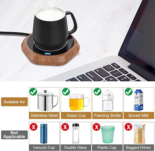 Miniatura 5 de Calentador de taza de café con apagado automático, inducción por gravedad, calentador eléctrico inteligente para escritorio, placa de bebida