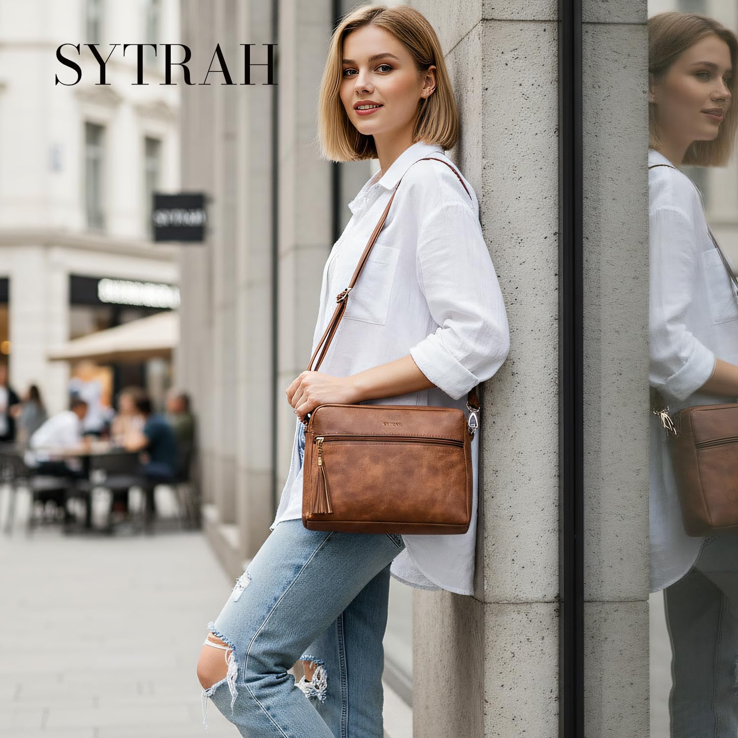 SYTRAH Crossbody Bags for Women, Lightweight Medium Crossbody Purse, Soft Leather Purses for Women Shoulder Handbags - Image 3