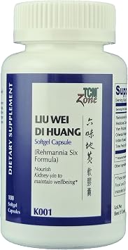TCM ZONE Lui Wei Di Huang Softgel Capsule Rehmannia Six Formula 100 Softgel Capsules for Kidney Yin Nourishing*