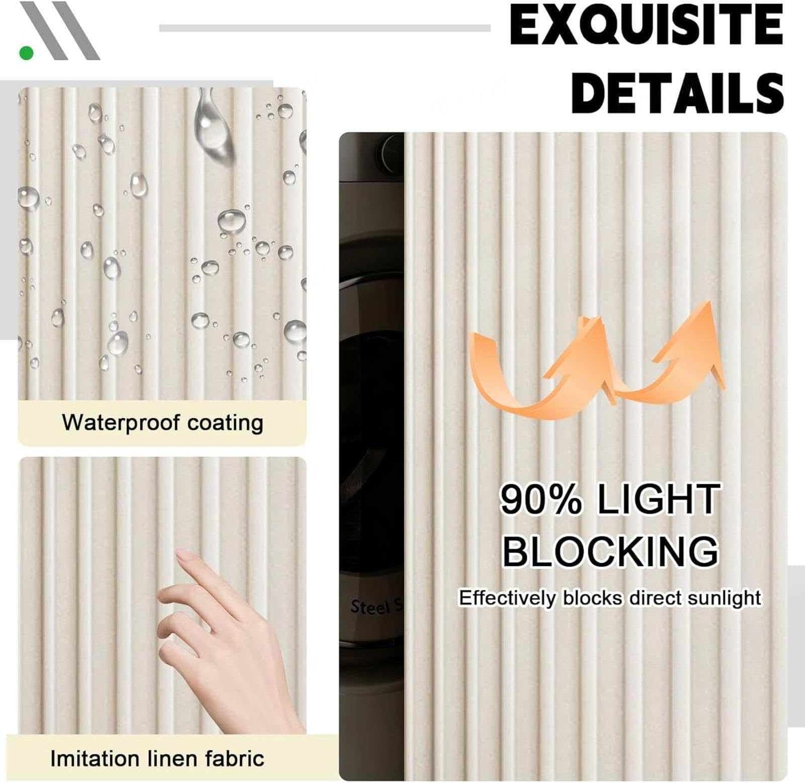 Regal Vorhang Mit Schiene,Vorhang Schrank Selbstklebend,schiebegardinen Schiebevorhang Mit Schlaufen Schrankvorhang Zum Schieben Vorhang Für Offenes Regal,Beige-W130cm/H150cm