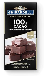Ghirardelli, Chocolate Baking Bar Unsweetened 100%, 4 Ounce