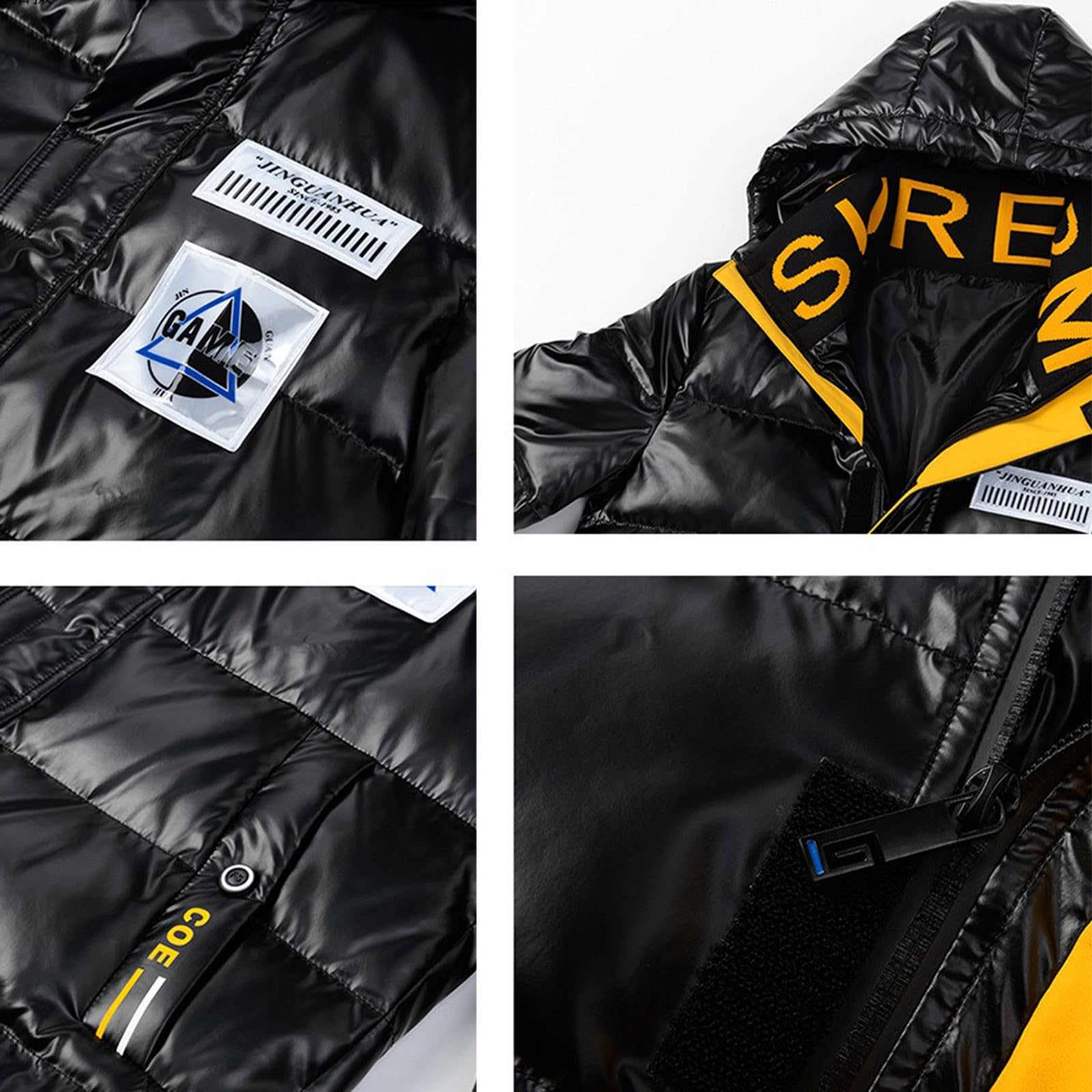 Genérico Abrigo Hombre Invierno,Invierno Plumon Chaqueta de Pluma Ultra Ligero Plumiferos CáLido Capucha Suelta algodón al libre Acolchada Ligera cremallera Casual outwear