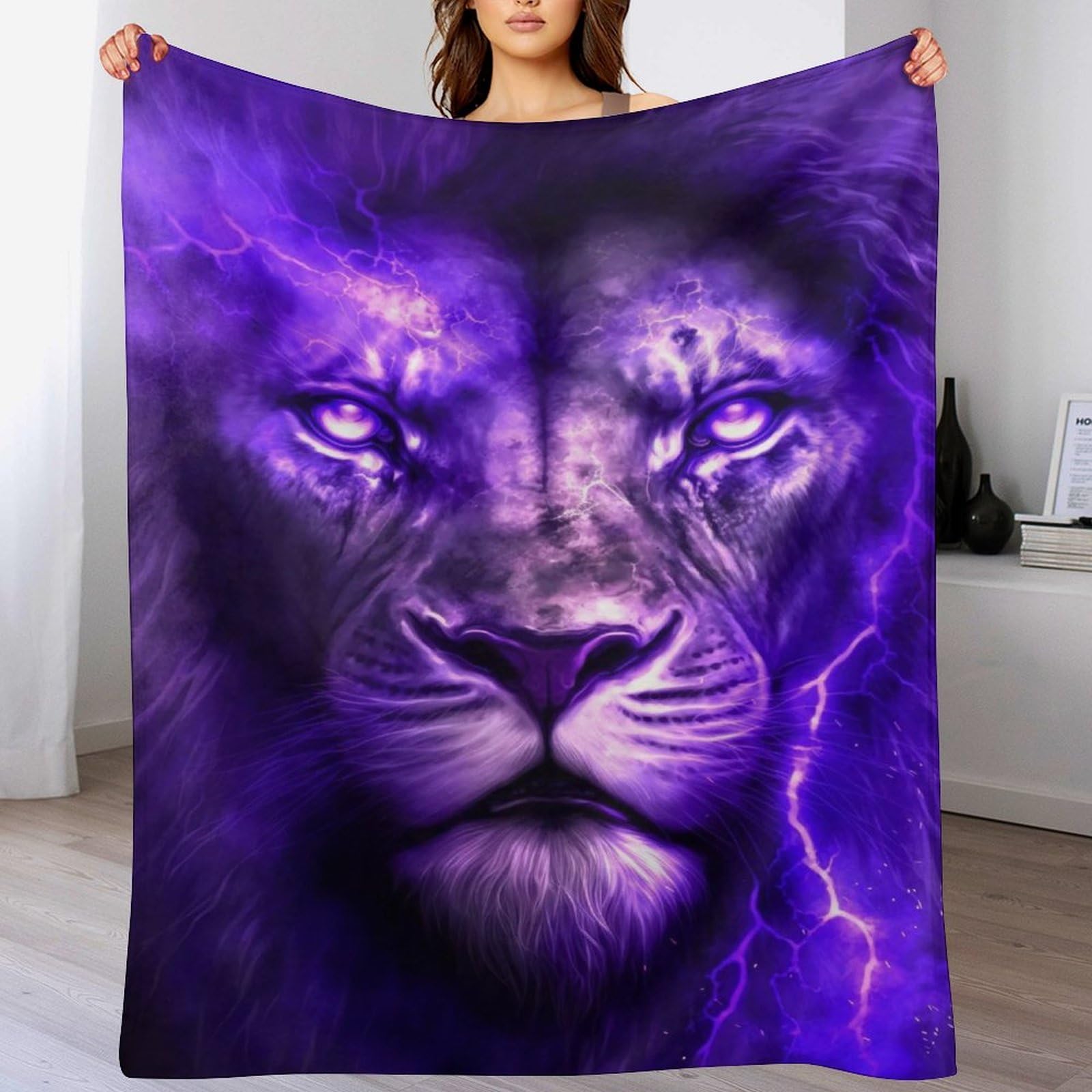 Couverture lit lion de qualité supérieure en flanelle douce et durable