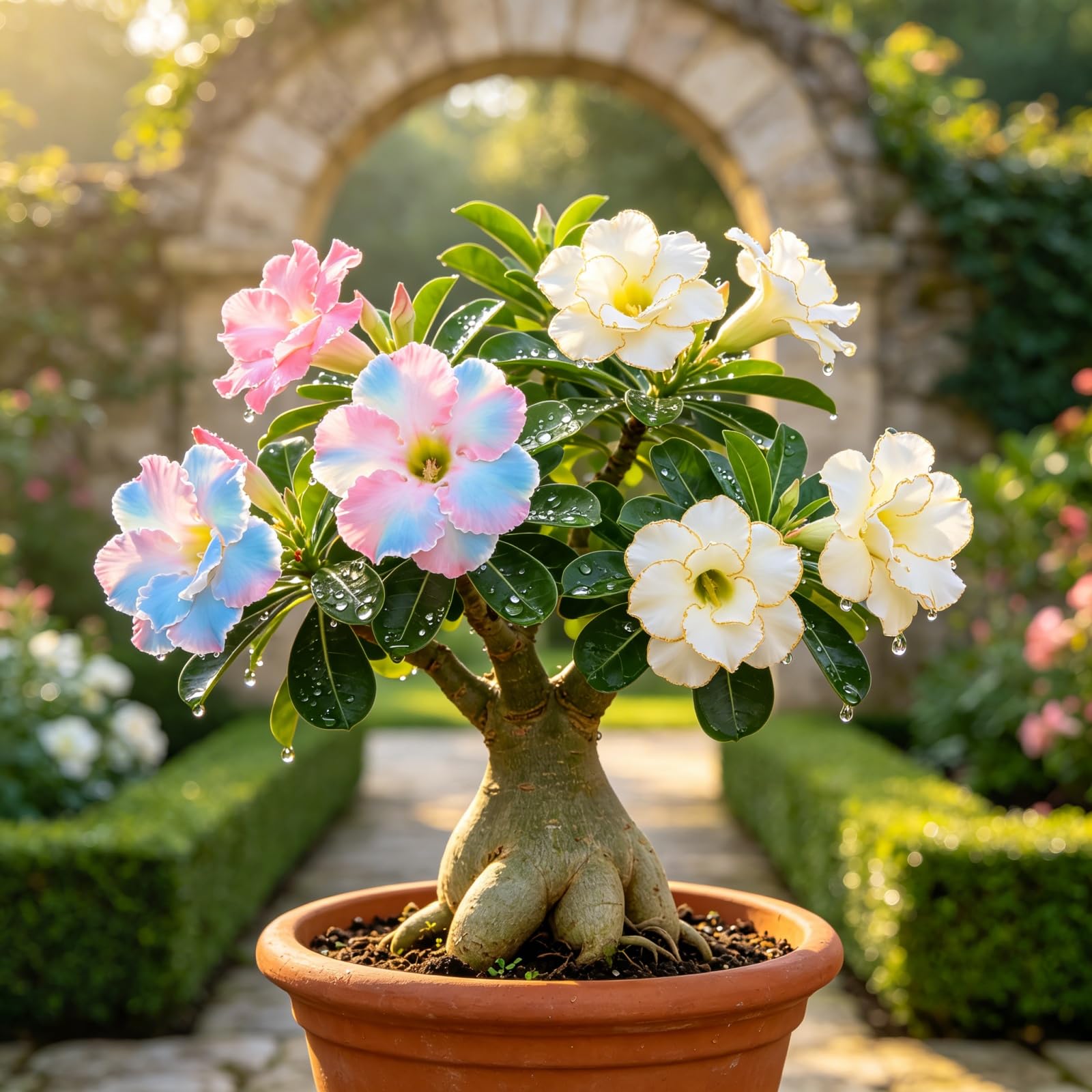 Rosa del Deserto Perenne | Colori Vivaci | Resistente alla Siccità | Per Giardini Esterni e Balconi-5bulbi-I