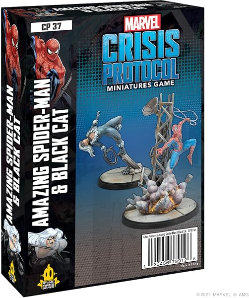 Atomic Mass Games, Marvel Crisis Protocol: Character Pack: Amazing Spider-Man & Black Cat, Miniatures Game, Ages 10+, 2+ Players, 45 Minutes Playing Time - 1