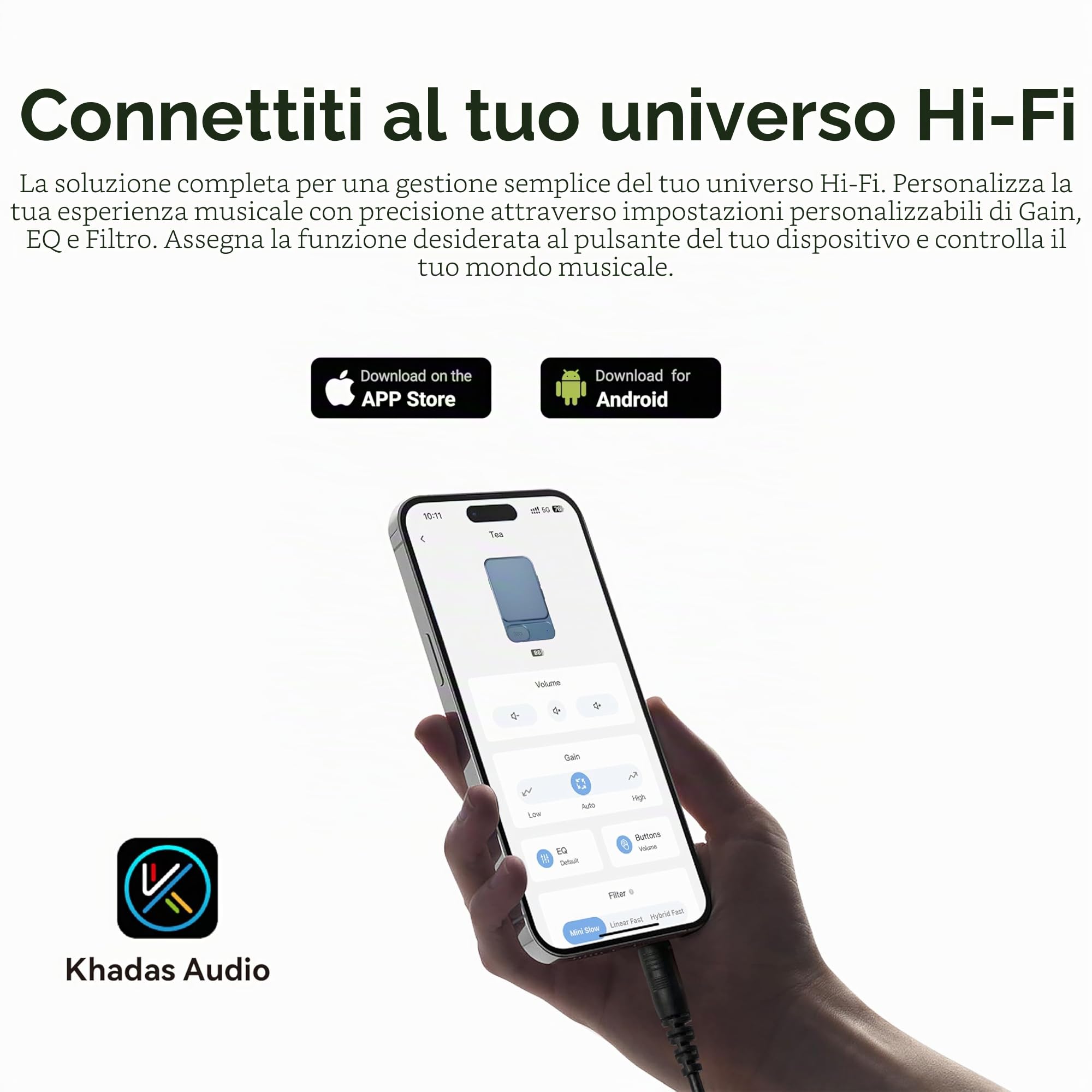 khadas Tea Amplificatore Bluetooth per Cuffie Portatile HiFi DAC USB 32bit/384kHz, LDAC/aptX HD, MQA, DSD, PCM, Bluetooth 5.0, Ess ES9281ACPro, Qualcomm QCC5125 (Grigio)