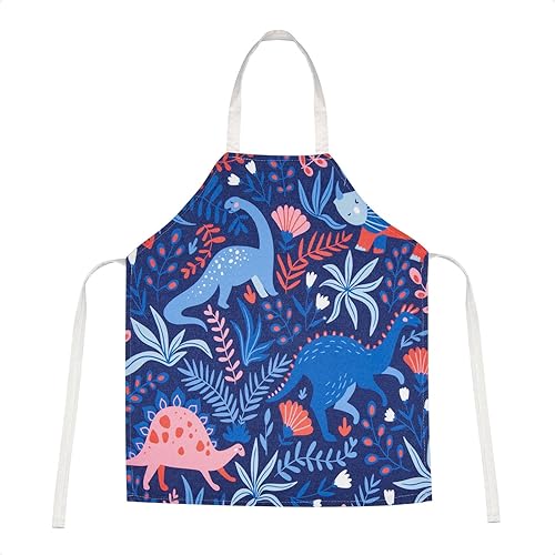 Delantal de chef para niñas y niños, lindo dinosaurio para niños pequeños, delantal para cocinar, cocina, pintura, arte y manualidades
