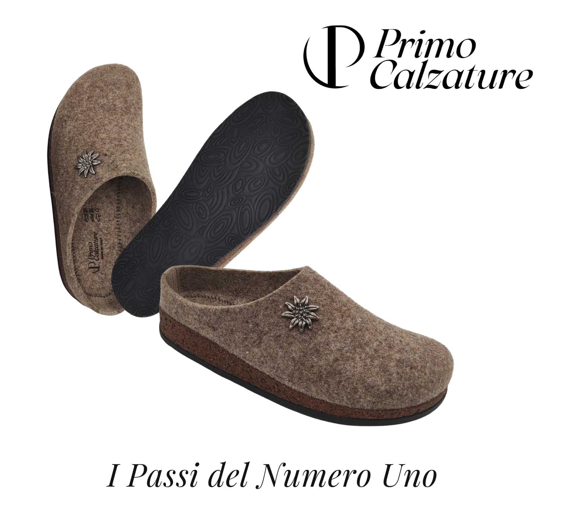 Ottime Ciabatte Uomo Invernali, Pantofole Tirolesi in Lana per Casa 100% Made in Italy