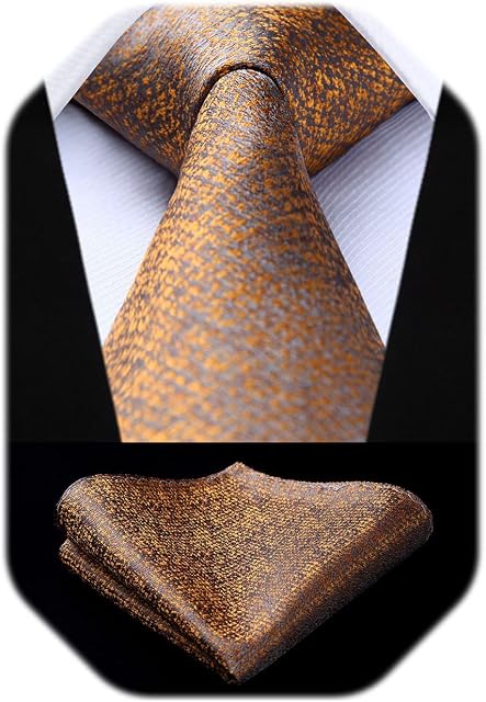 HISDERN Men's Wedding Tie and Handkerchief Houndstooth Check Plaid Tie Party Business Formal Necktie & Pocket Square Set