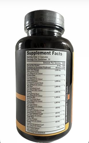 Miniatura 8 de Cápsulas de canela de Ceilán 3000 mg de cúrcuma 3000 mg de vinagre de sidra de manzana 3000 mg de ginseng 2000 mg de aloe vera 2000 mg suplemento de